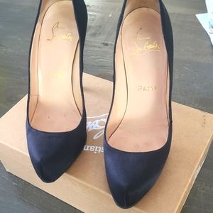 Christian Louboutin Black Satin Size 8